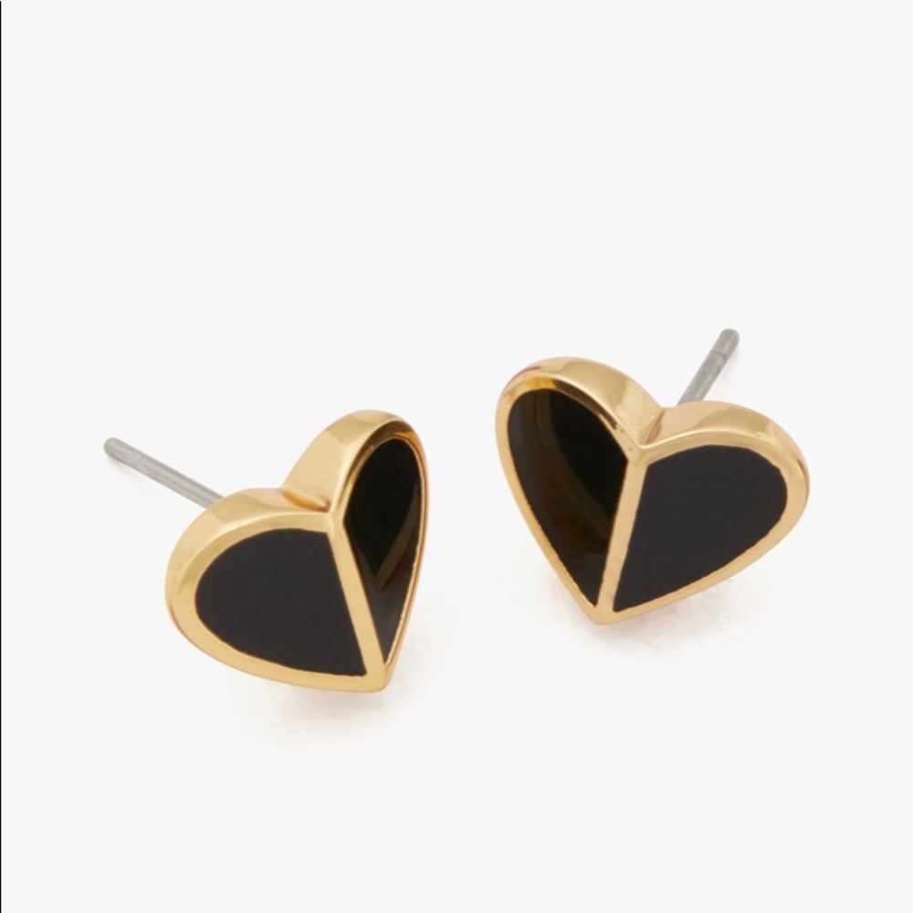 Kate Spade ♠️ black heart earrings brand new